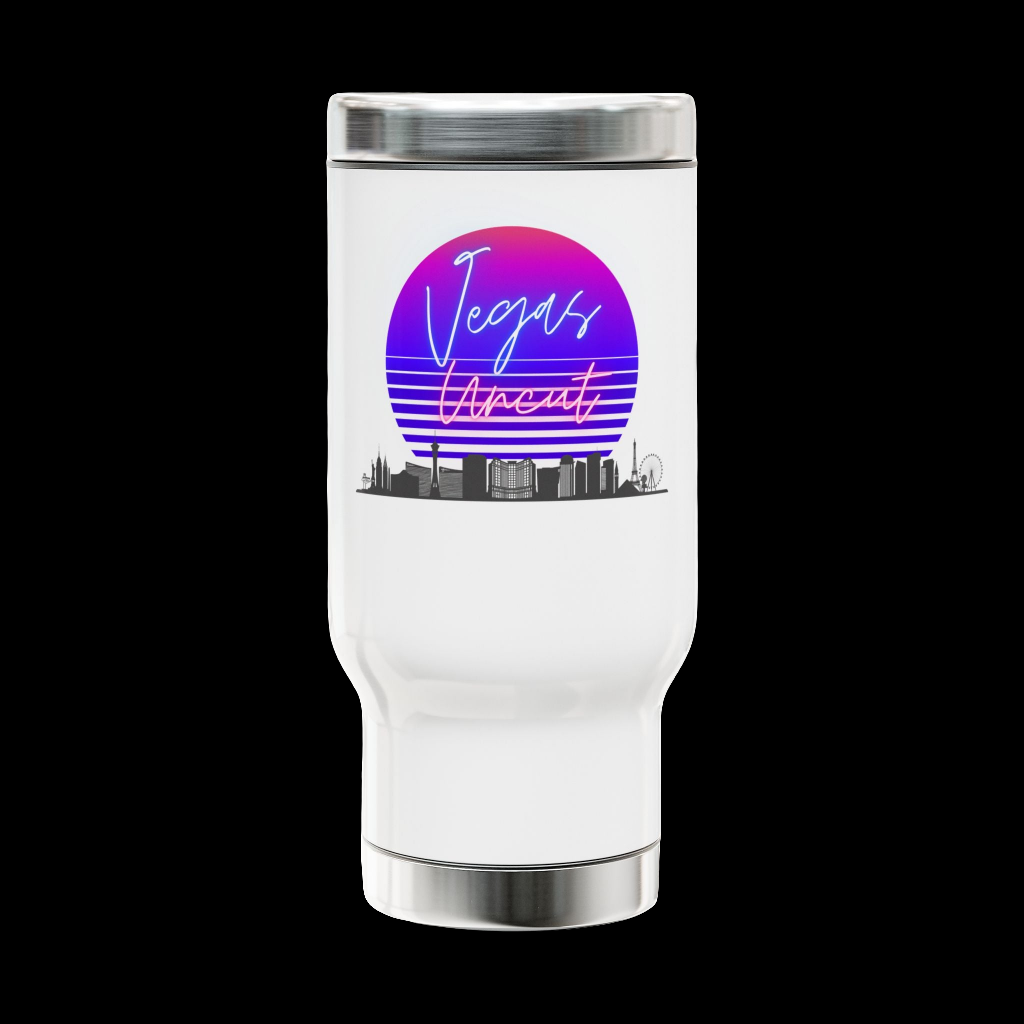 Vegas Style Stainless Steel Travel Mug with Handle, 14oz