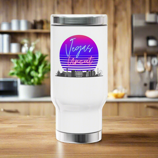 Vegas Style Stainless Steel Travel Mug with Handle, 14oz